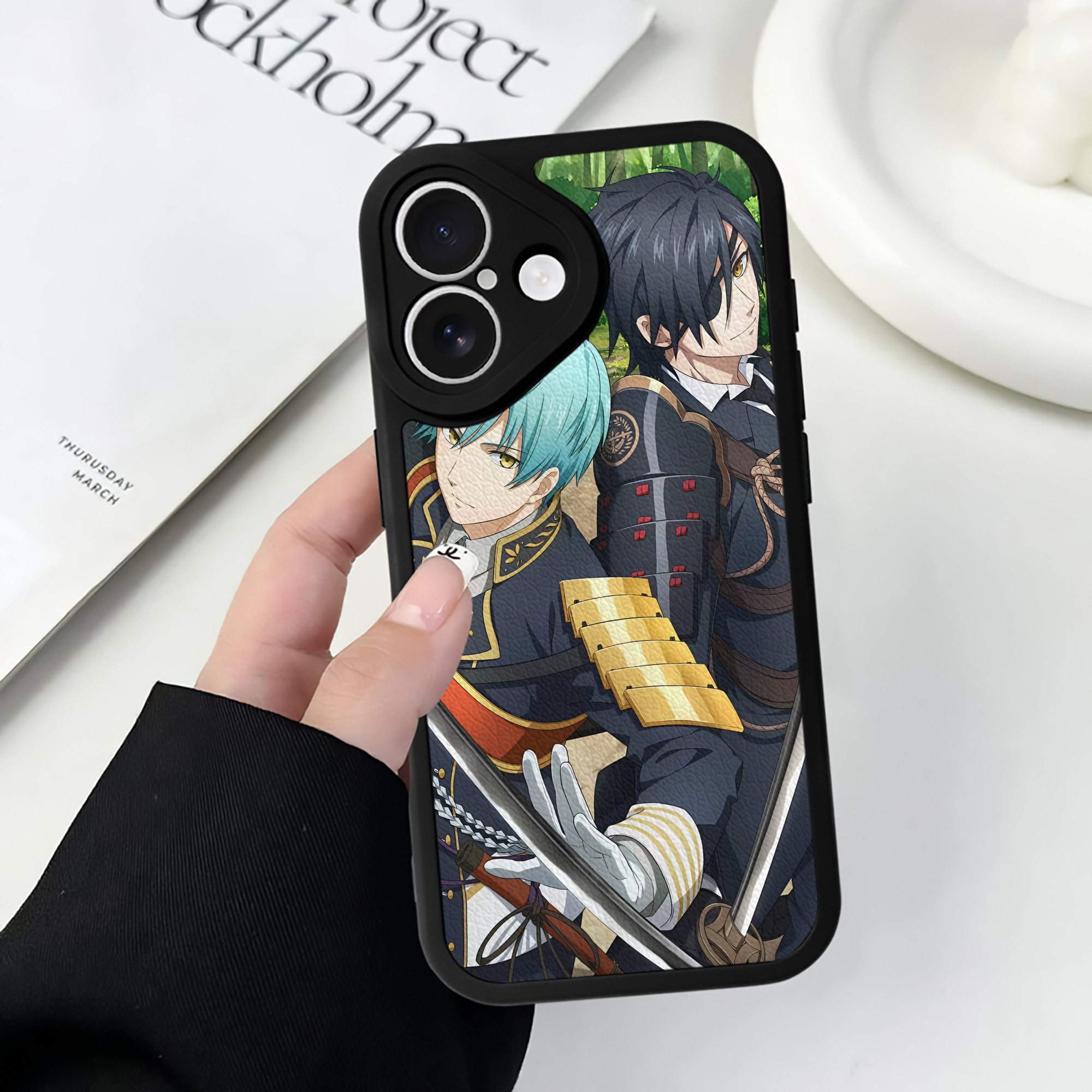 （画像用） 刀剣乱舞 Touken Ranbu 【iPhone 16シリーズ対応】シリコンスマホケース（レザー調） 材質：シリコン